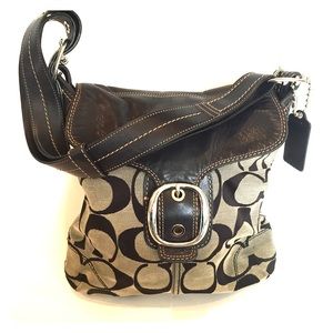 Coach signature and leather purse